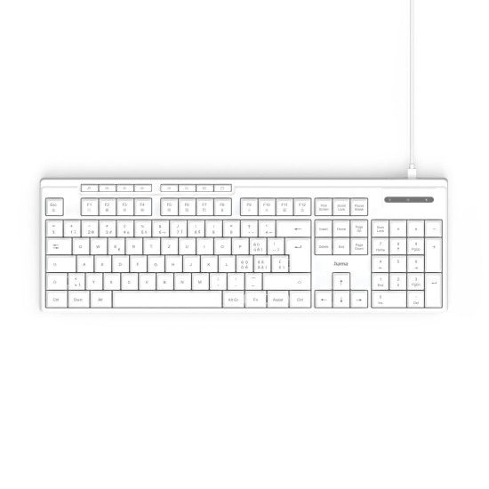 Клавиатура HAMA CK-200, HAMA-173053, USB-A/USB-C, White