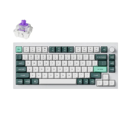 Клавиатура Keychron Q1 HE QMK 75% Shell White, Gateron Double-Rail Magnetic Nebula суичвое, RGB