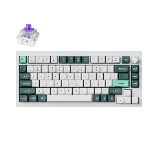 Клавиатура Keychron Q1 HE QMK 75% Shell White, Gateron Double-Rail Magnetic Nebula суичвое, RGB