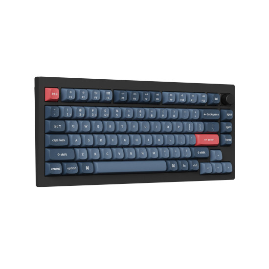 Безжична клавиатура Keychron V1 MAX QMK 75%, Carbon Black, Bluetooth, RGB, Gateron Jupiter Red суичове