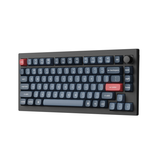 Безжична клавиатура Keychron V1 MAX QMK 75%, Carbon Black, Bluetooth, RGB, Gateron Jupiter Red суичове