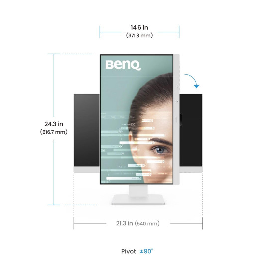 Монитор BenQ GW2486TC, 23.8 инча, IPS, FHD 1920x1080, 100Hz, 5 ms, HDMI/DP