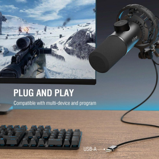 Микрофон FIFINE K658, RGB, Black