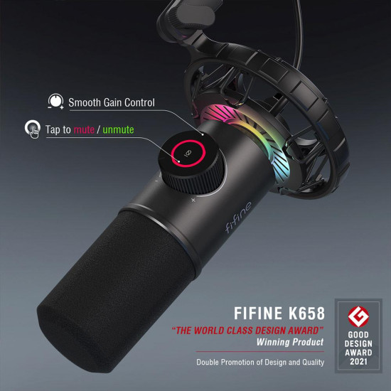 Микрофон FIFINE K658, RGB, Black