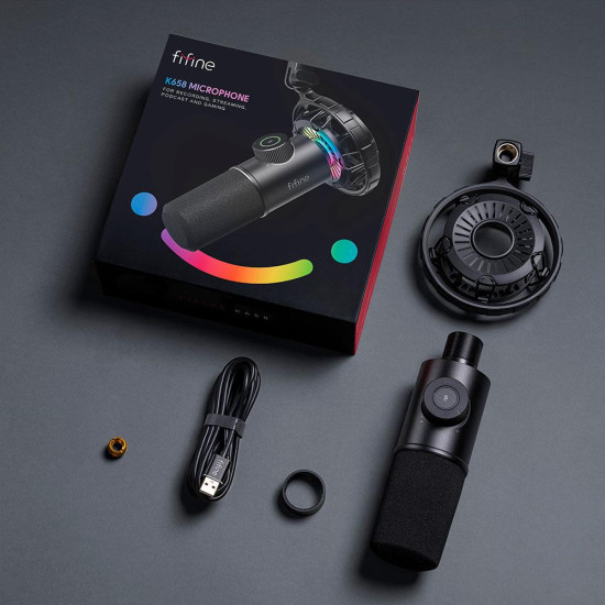 Микрофон FIFINE K658, RGB, Black