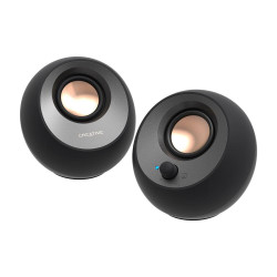 Тонколони Creative PEBBLE V3, 8W, USB-C, Bluetooth, 3.5mm, Black