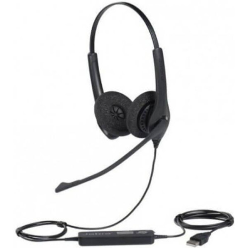 Слушалки Jabra Biz 1500 Duo, с микрофон, USB-A, Black (1559-0159)