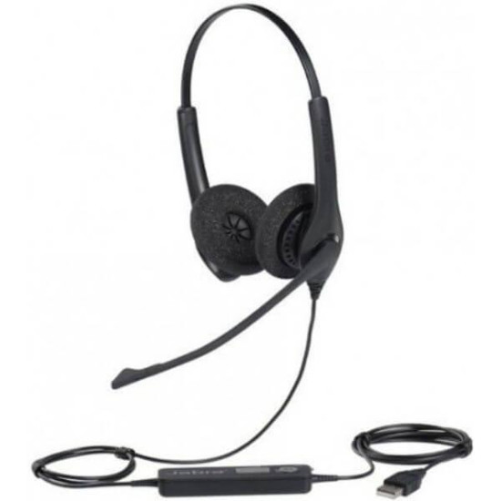 Слушалки Jabra Biz 1500 Duo, с микрофон, USB-A, Black (1559-0159)