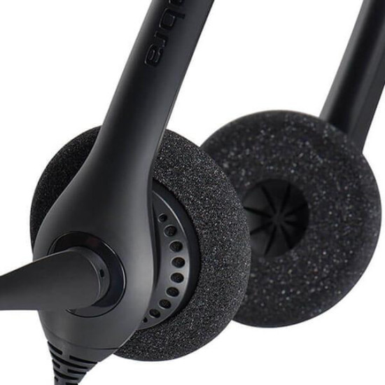 Слушалки Jabra Biz 1500 Duo, с микрофон, USB-A, Black (1559-0159)