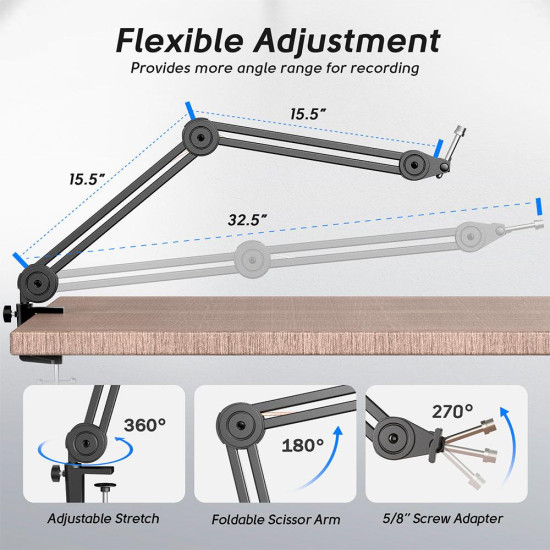 Стойка за микрофон FIFINE BM63 Super Steady Boom Arm