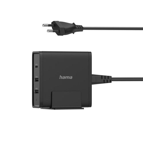 Зарядна станция HAMA 200017, USB-C, 3 порта, 5-20V/65W, (PD), Черно