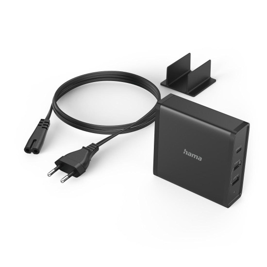 Зарядна станция HAMA 200017, USB-C, 3 порта, 5-20V/65W, (PD), Черно