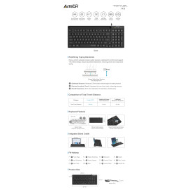 Клавиатура A4Tech Fstyler FX70, кирилизирана, Black
