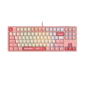 Клавиатура A4Tech Bloody Energy Pink S87 BLMS TKL, Red Switch, RGB, Pink