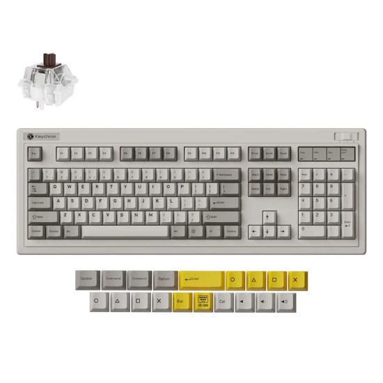 Безжична клавиатура Keychron R6 QMK, Retro, Super Brown Switch