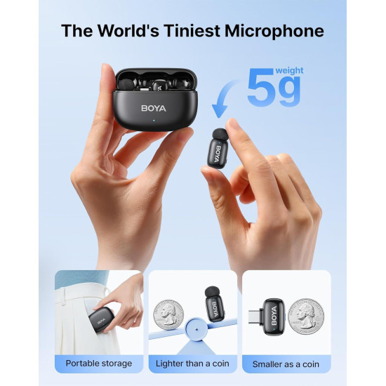 Микрофон BOYA Mini 2-02, безжичен, USB-C