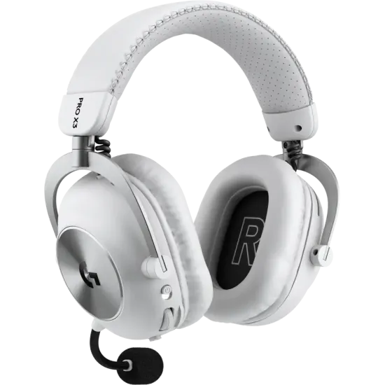 Безжични слушалки Logitech G PRO X3 LIGHTSPEED, с микрофон, White (981-001748)