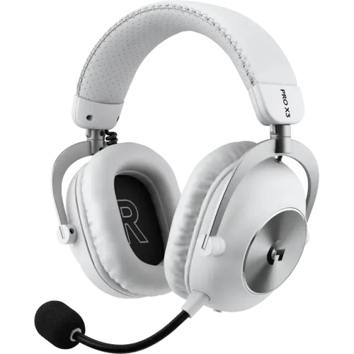Безжични слушалки Logitech G PRO X3 LIGHTSPEED, с микрофон, White (981-001748)