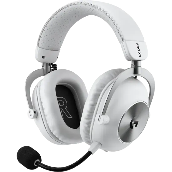 Безжични слушалки Logitech G PRO X3 LIGHTSPEED, с микрофон, White (981-001748)