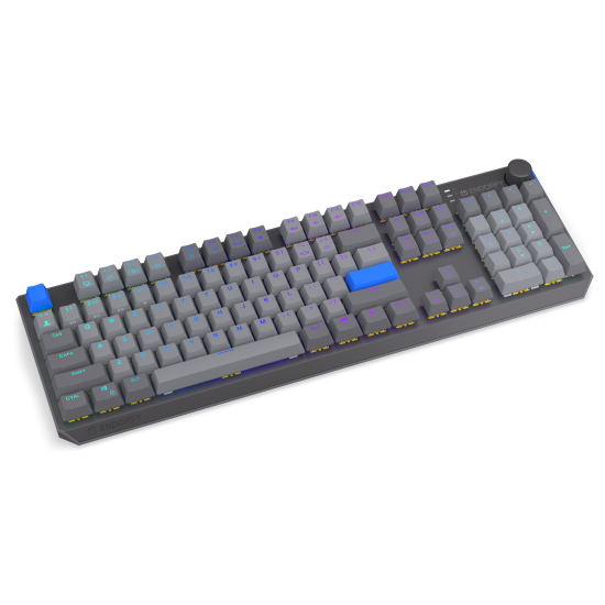 Безжична клавиатура Endorfy Thock Wireless V2 Full Size, PBT, Endorfy Yellow switch, US Layout, RGB, Gray