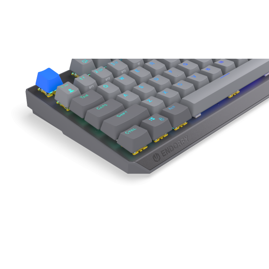 Безжична клавиатура Endorfy Thock Wireless V2 Full Size, PBT, Endorfy Yellow switch, US Layout, RGB, Gray