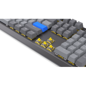 Безжична клавиатура Endorfy Thock Wireless V2 Full Size, PBT, Endorfy Yellow switch, US Layout, RGB, Gray