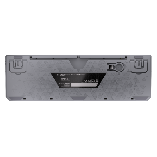 Безжична клавиатура Endorfy Thock Wireless V2 Full Size, PBT, Endorfy Yellow switch, US Layout, RGB, Gray