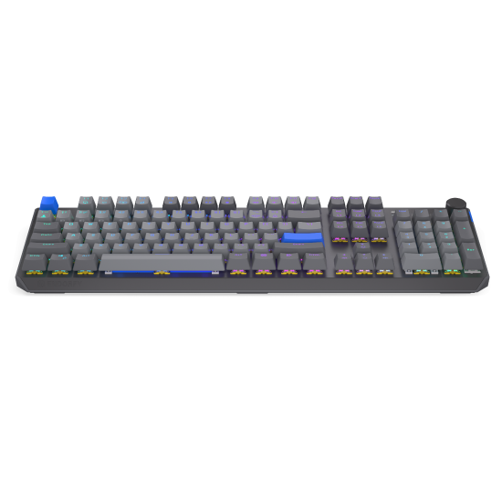 Безжична клавиатура Endorfy Thock Wireless V2 Full Size, PBT, Endorfy Yellow switch, US Layout, RGB, Gray