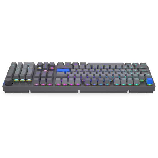 Безжична клавиатура Endorfy Thock Wireless V2 Full Size, PBT, Endorfy Yellow switch, US Layout, RGB, Gray