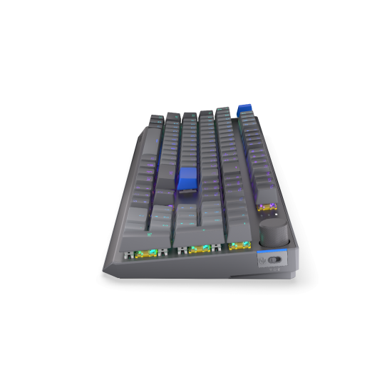 Безжична клавиатура Endorfy Thock Wireless V2 Full Size, PBT, Endorfy Yellow switch, US Layout, RGB, Gray