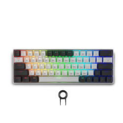 Безжична клавиатура Spartan Gear Pegasus 2, Bluetooth, RGB, White/Grey