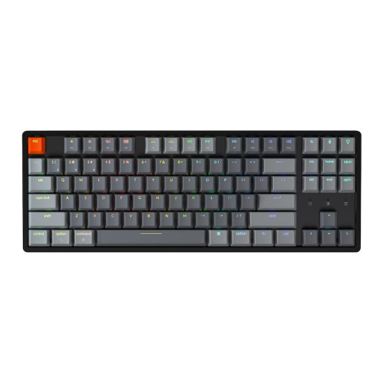 Безжична клавиатура Keychron K8 Aluminum TKL, Gateron Blue суичове, RGB, Black
