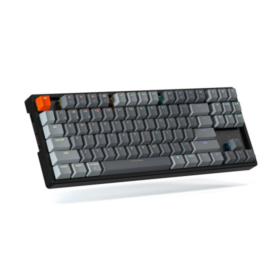 Безжична клавиатура Keychron K8 Aluminum TKL, Gateron Blue суичове, RGB, Black