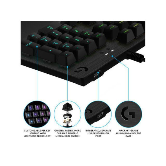 Клавиатура Logitech G512, GX Brown Tactile Switch, Black