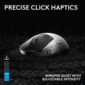 Безжична мишка Logitech G Pro X2 Superstrike, 44000 DPI, 8000Hz, Lunar Eclipse (910-007776)
