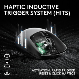 Безжична мишка Logitech G Pro X2 Superstrike, 44000 DPI, 8000Hz, Lunar Eclipse (910-007776)