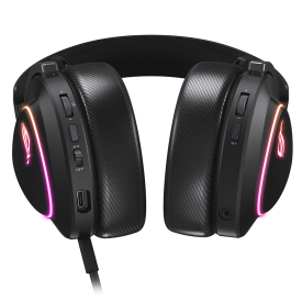 Безжични слушалки ASUS ROG Delta II, USB-C, Aura Sync RGB, Bluetooth, Black