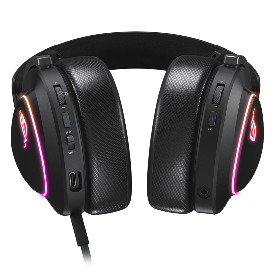 Безжични слушалки ASUS ROG Delta II, USB-C, Aura Sync RGB, Bluetooth, Black