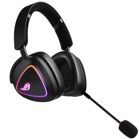 Безжични слушалки ASUS ROG Delta II, USB-C, Aura Sync RGB, Bluetooth, Black