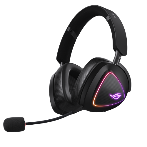 Безжични слушалки ASUS ROG Delta II, USB-C, Aura Sync RGB, Bluetooth, Black