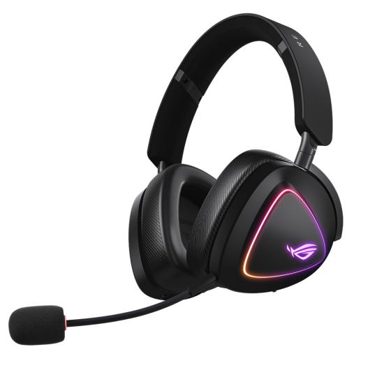 Безжични слушалки ASUS ROG Delta II, USB-C, Aura Sync RGB, Bluetooth, Black
