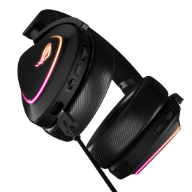 Безжични слушалки ASUS ROG Delta II, USB-C, Aura Sync RGB, Bluetooth, Black