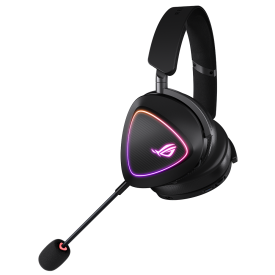 Безжични слушалки ASUS ROG Delta II, USB-C, Aura Sync RGB, Bluetooth, Black