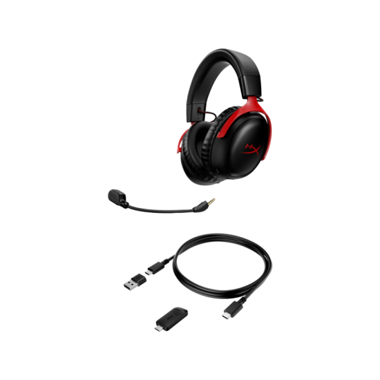 Безжични слушалки HyperX Cloud III, Red/Black
