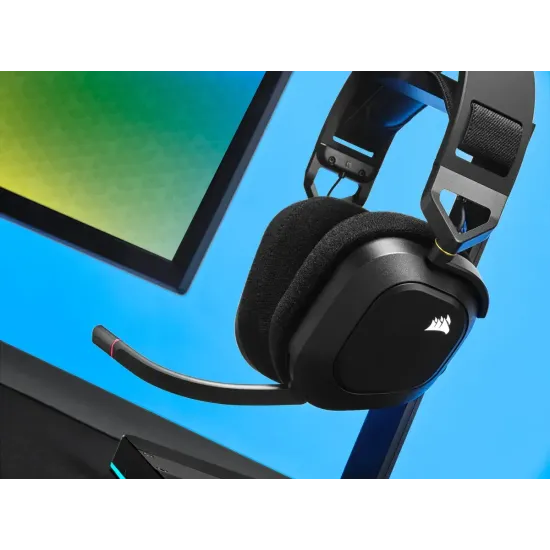 Безжични слушалки HS80 RGB WIRELESS Premium Gaming Headset with Spatial Audio, Carbon