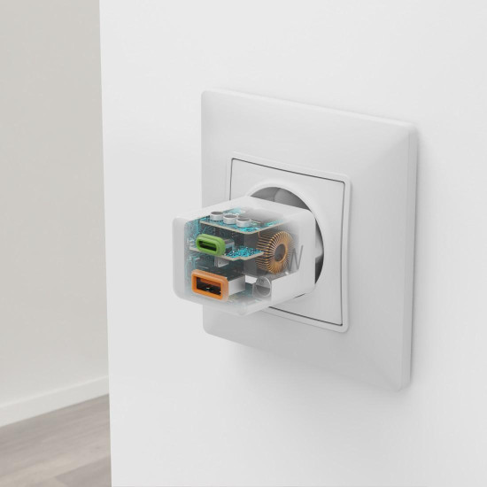 Зарядно HAMA 201991, 1x USB-C, 1x USB-A, PD, 20 W, бяло
