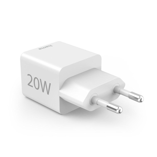 Зарядно HAMA 201991, 1x USB-C, 1x USB-A, PD, 20 W, бяло