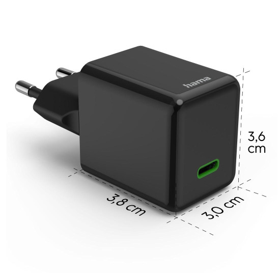 Зарядно HAMA 201987, GaN, USB-C, PD, 45 W, черно