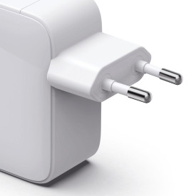 Зарядно HAMA 201956, 30W, GaN, 2x USB-C, с разтегателен кабел 0.7м, бял