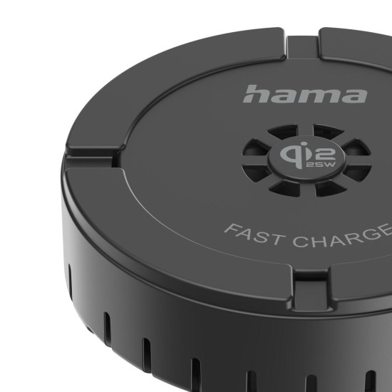 Безжично зарядно устройство HAMA, Qi2, 25W, бързо зареждане, Black